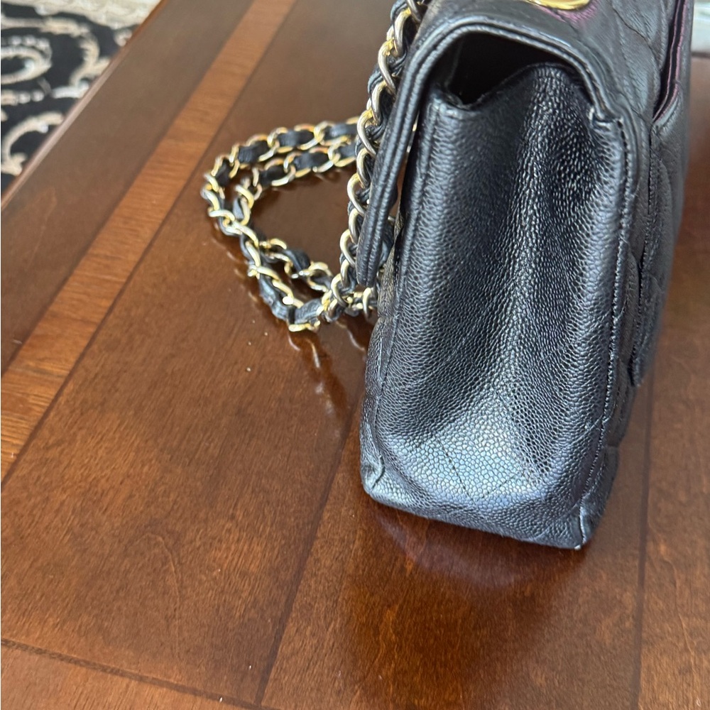 Chanel Black Caviar Vintage Jumbo Single Flap -24k gold hardware - Picture 12 of 17